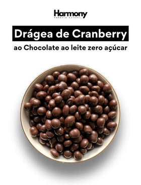Drágea de Cranberry ao Chocolate ao Leite (Zero Açúcar)