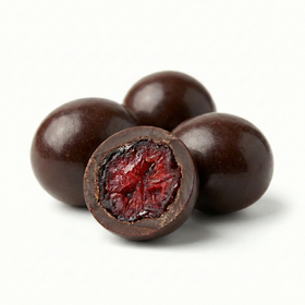 Drágea de Cranberry ao Chocolate 70% Cacau (Zero Açúcar, Vegano)